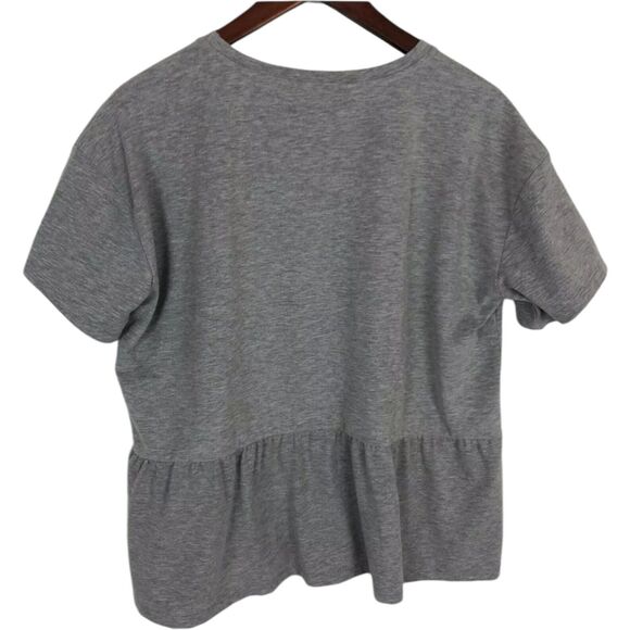 Moss Copenhagen Pernille Gray Short Sleeve Oversize Fit Shirt Women's Medium - Picture 6 of 6